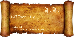 Méhes Mia névjegykártya