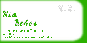 mia mehes business card